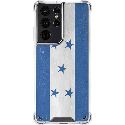Honduras Flag Distressed Galaxy S21 Ultra 5G Clear Case